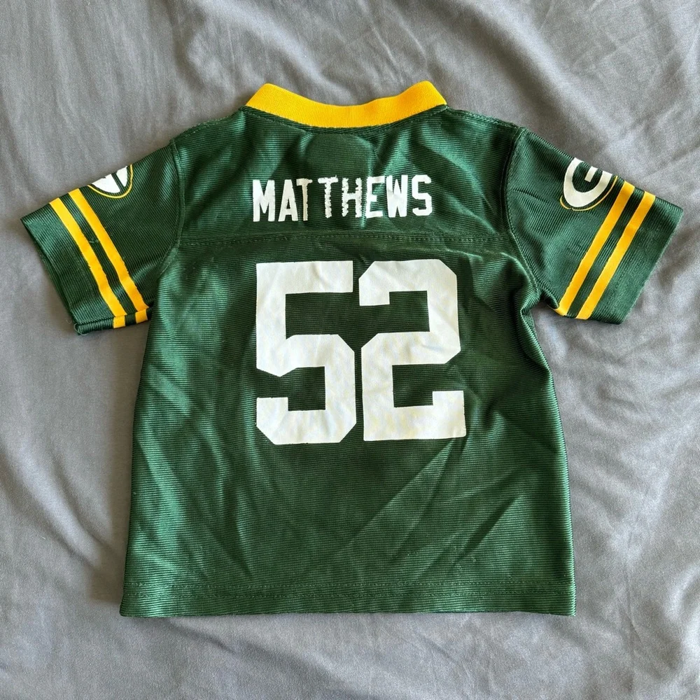 Green Bay Packers Clay Matthews Jersey Size 18 Months Baby Football Green Gold - Picture 4 of 8